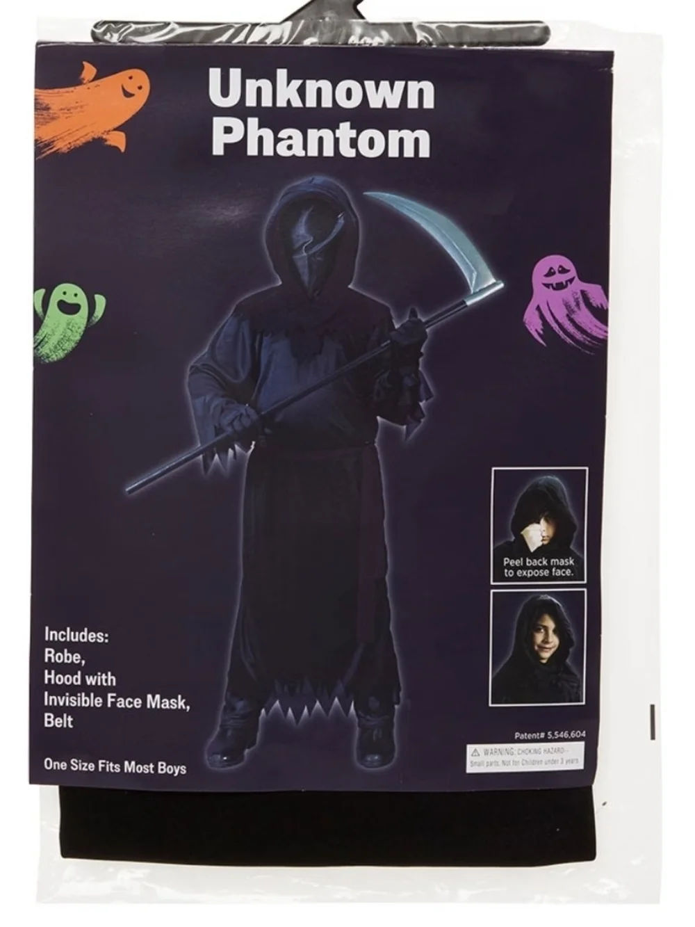 Kids Black Hooded Halloween Robe